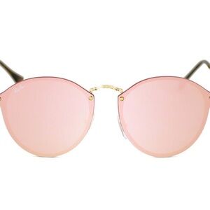 Rayban Rose Gold and Gold Cat Eye Round Sunglasses